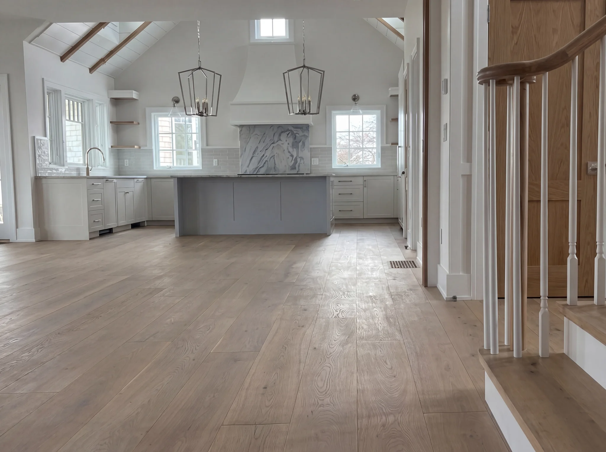 Kitchen flooring and wide kitchen view at North Pasture Lane