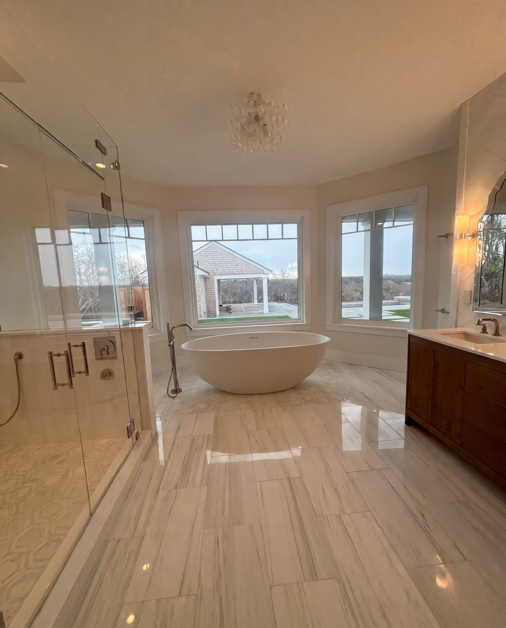 Primary bathroom wide view at North Pasture Lane